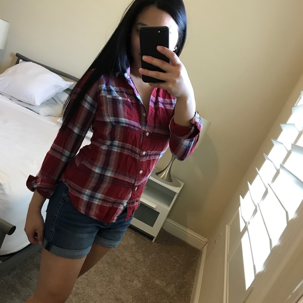 Red Plaid Button Down